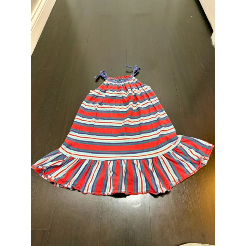 Tea Collection Size 6 striped sundress with ruffled hem and tie-strap shoulders